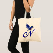 Bluebird Monogram Initial N Tragetasche (Vorderseite (Produkt))