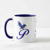 Bluebird Monogram Initial P Elegant Personalized Tasse (Links)