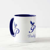 Bluebird Monogram Initial P Elegant Personalized Tasse (Vorderseite Links)