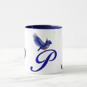 Bluebird Monogram Initial P Elegant Tasse (Zentrum)