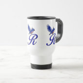 Bluebird Monogram Initial R Elegant Reisebecher (VorderseiteRechts)