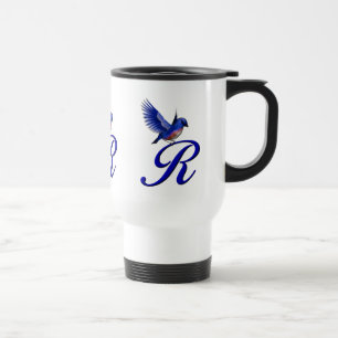 Bluebird Monogram Initial R Elegant Reisebecher