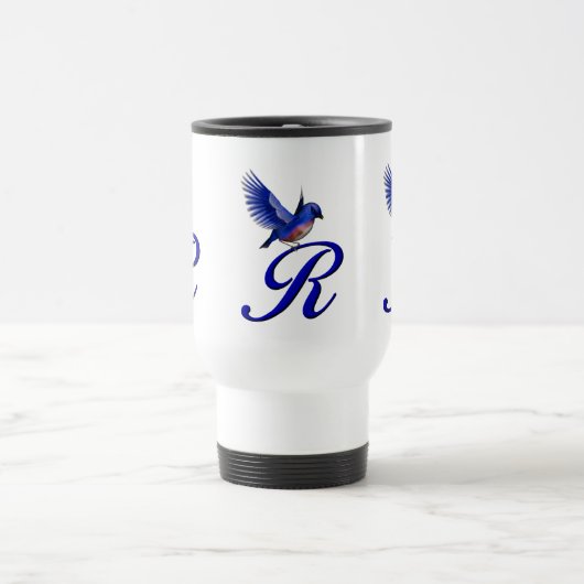 Bluebird Monogram Initial R Elegant Reisebecher (Mittel)
