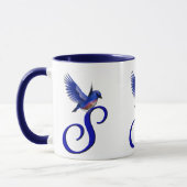 Bluebird Monogram Initial S Elegant Tasse (Links)
