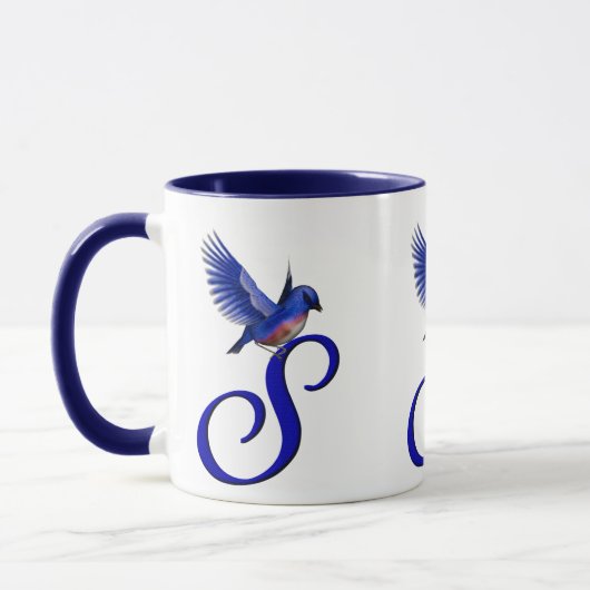 Bluebird Monogram Initial S Elegant Tasse (Links)