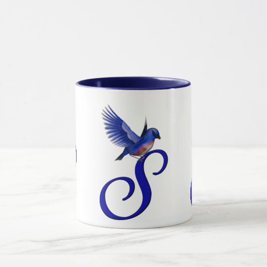 Bluebird Monogram Initial S Elegant Tasse (Zentrum)
