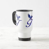 Bluebird Monogram Initial T Elegant Reisebecher (Vorderseite Links)