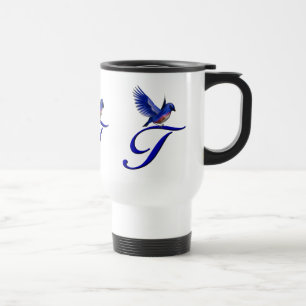 Bluebird Monogram Initial T Elegant Reisebecher