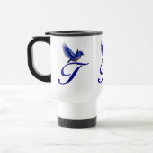 Bluebird Monogram Initial T Elegant Reisebecher (Links)