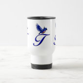Bluebird Monogram Initial T Elegant Reisebecher (Mittel)