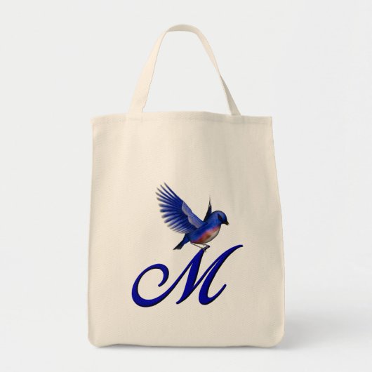 Bluebird Monogram Initial Tragetasche (Vorne)