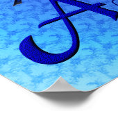 Bluebird Monogram Your Name Initial A Poster (Ecke)