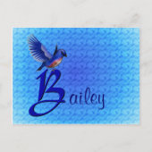 Bluebird Monogram Your Name Initial B Postkarte (Vorderseite)