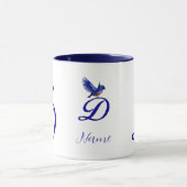 Bluebird Monogramm Initial D Elegantes Personalisi Tasse (Zentrum)