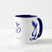 Bluebird Monogramm Initial D Elegantes Personalisi Tasse (VorderseiteRechts)