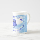 Bluebird-Motivation Porzellantasse (Vorderseite Rechts)