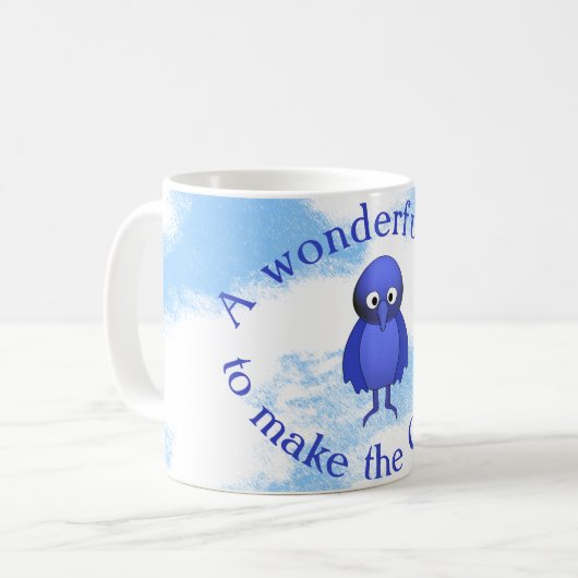 Bluebird Motivation Tasse (Vorderseite Links)