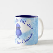Bluebird-Motivation Zweifarbige Tasse (VorderseiteRechts)