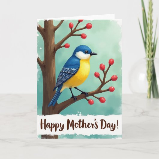 Bluebird Mutters Tag Szene Karte (Vorderseite)