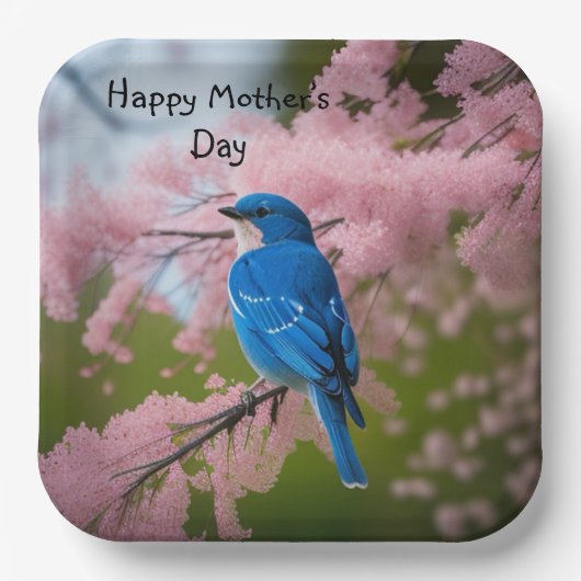 Bluebird-Muttertag Pappteller (Vorderseite)