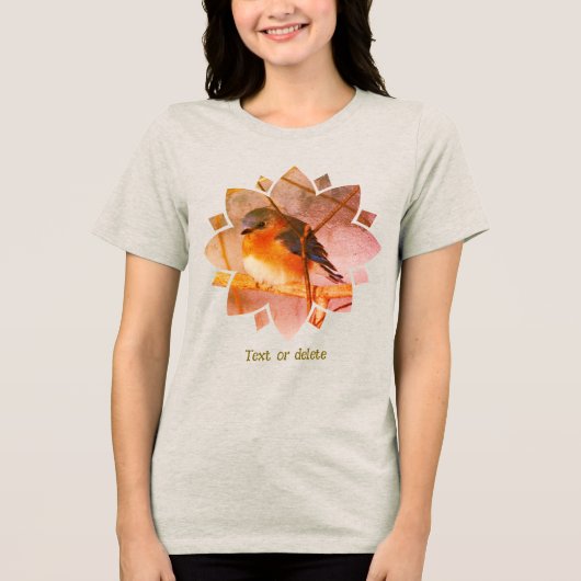 Bluebird Nature Art Personalized Tri-Blend Shirt (Vorderseite)