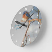 Bluebird Nature Personalisiert Runde Wanduhr (Winkel)