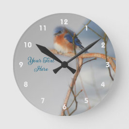 Bluebird Nature Personalisiert Runde Wanduhr