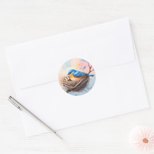 Bluebird Nest Envelope Seal |Soft Pastel Stickers (Umschlag)