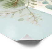 Bluebird Nest mit Ornamenten im Winter Pines Poster (Ecke)