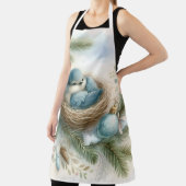 Bluebird Nest mit Ornamenten im Winter Pines Schürze (InSitu)