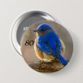 Bluebird of Happiness Birthday Button (Vorne & Hinten)
