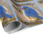 Bluebird of Happiness Birthday Personalize Name Geschenkpapier (Rolleneckpunkt)