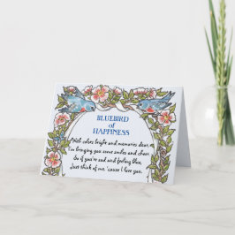 Bluebird of Happiness Floral Poetry Blau wird gut Karte