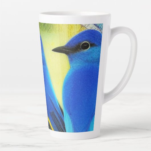 Bluebird of Happiness Latte Tasse (Rechts)