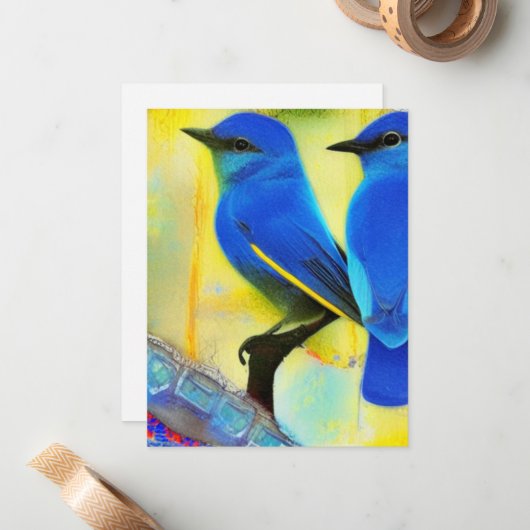 Bluebird of Happiness Mitteilungskarten (Vorderseite/Rückseite Beispiel)