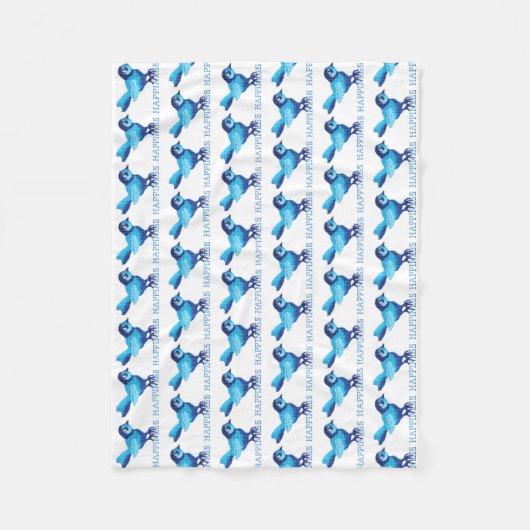 Bluebird of Happiness-Muster Fleecedecke (Vorderseite)