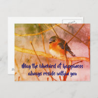 Bluebird of Happiness Nature Art Postcard