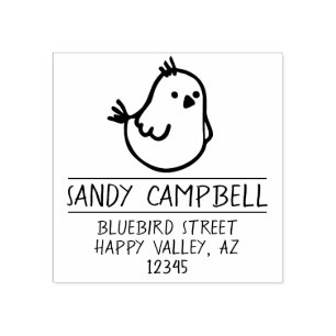 Bluebird of Happiness Rücksendeadresse - Blue Bird Gummistempel