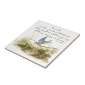 Bluebird on Branch Inspiration Gedicht Wasserfarbe Fliese (Seite)