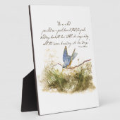 Bluebird on Branch Inspiration Gedicht Wasserfarbe Fotoplatte (Seite)