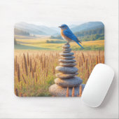 Bluebird on Field Cairn Mousepad (Mit Mouse)