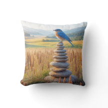 Bluebird on Stone Cairn