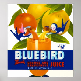 Bluebird Orange Juice Vintage Poster
