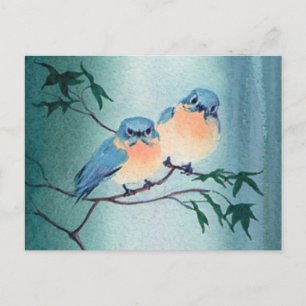 BLUEBIRD PAIR VON SHARON SHARPE POSTKARTE