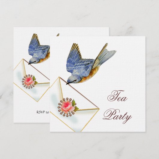 Bluebird-Party Einladung (Vorne/Hinten)