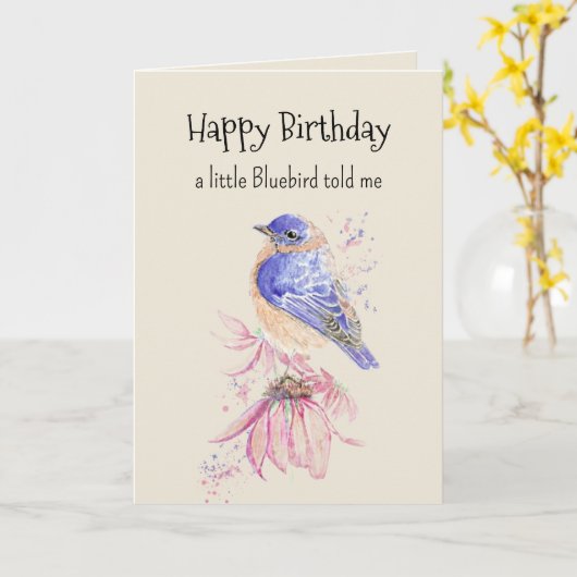 Bluebird Personality Fun Geburtstag Karte (Gelbe Blume)