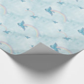 Bluebird Rainbow - Blaue Wolken Geschenkpapier (Ecke)