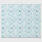 Bluebird Rainbow - Blaue Wolken Geschenkpapier (Flach)