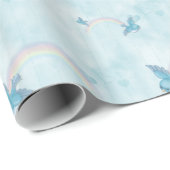 Bluebird Rainbow - Blaue Wolken Geschenkpapier (Rolleneckpunkt)