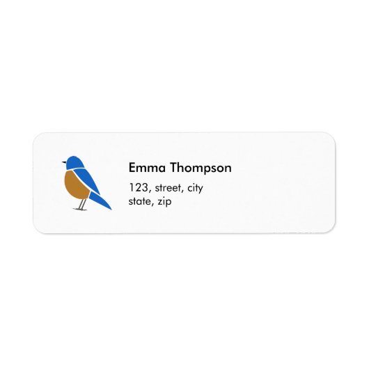 Bluebird Return Address Label Minimal Illustration (Vorne)